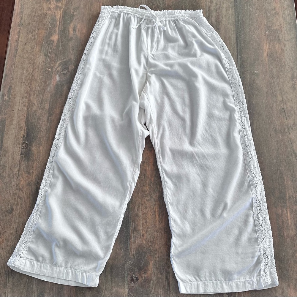 3/$30 Love By Gap Pants Medium Lace‎ Stripe Drawstring Lightweight Beach Feminin
